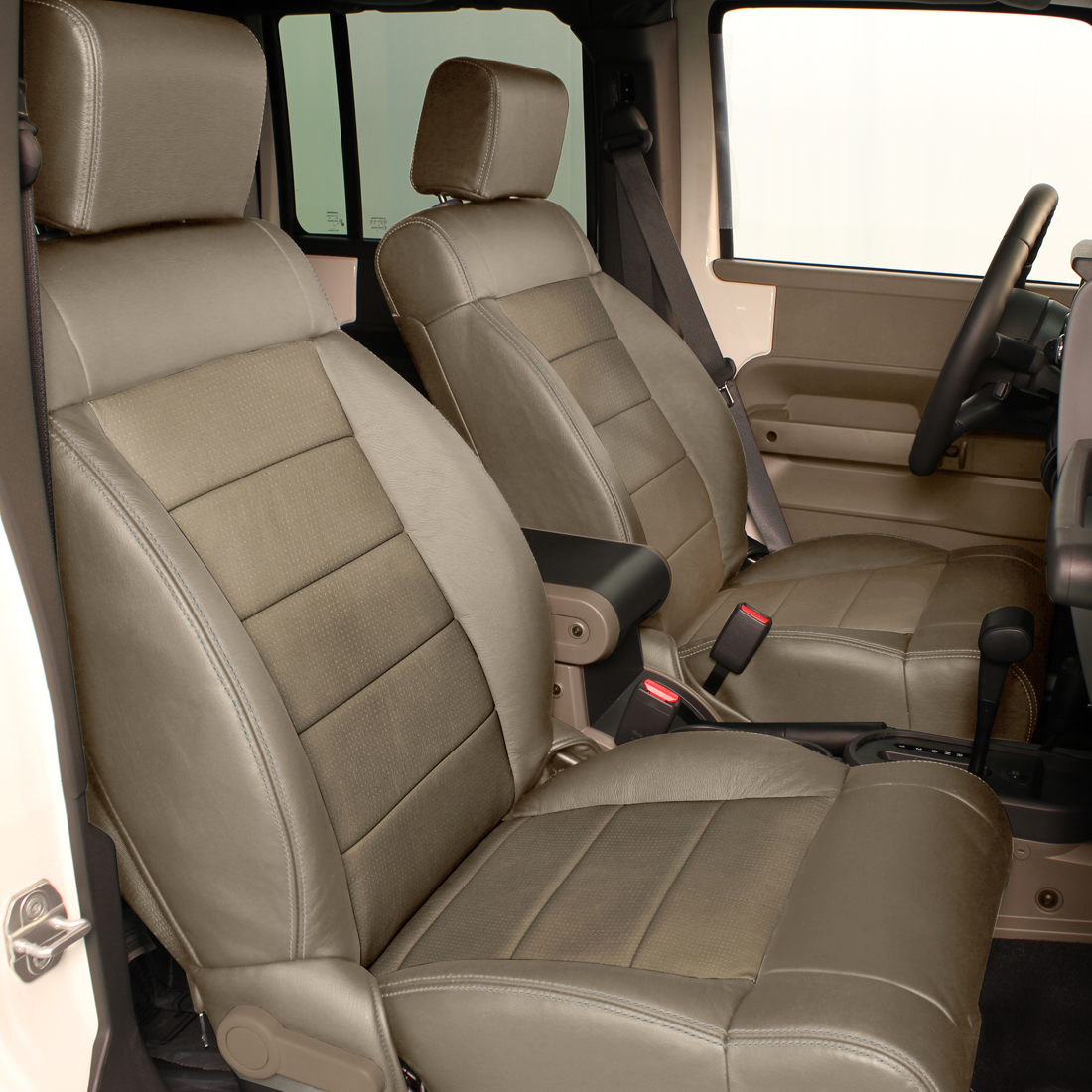 SLATE wrap, Perf Inserts, DOVE GREY double stitching