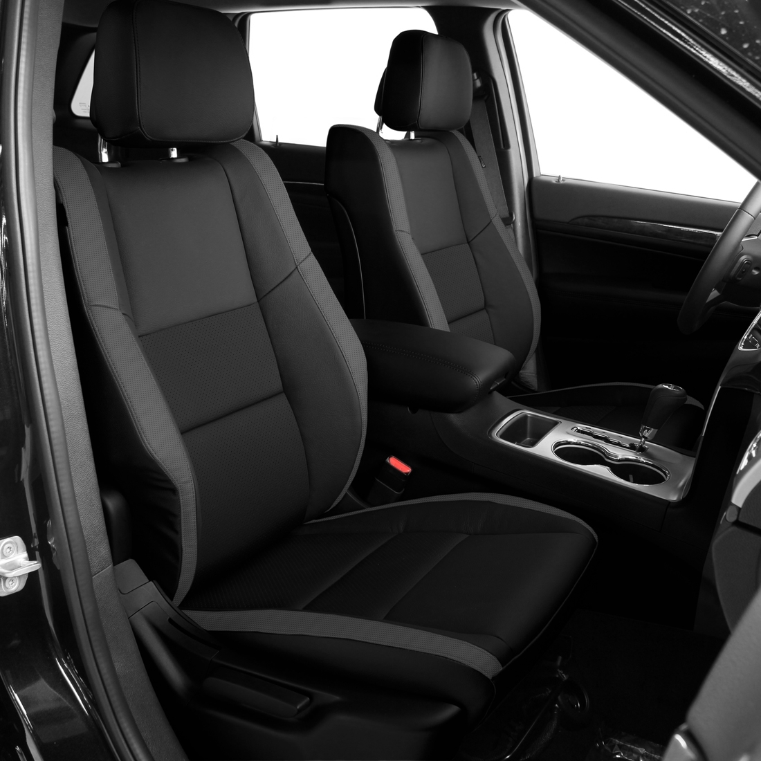 BLACK wrap, LT GREY Wings, Perf Inserts, LT GREY double stitching