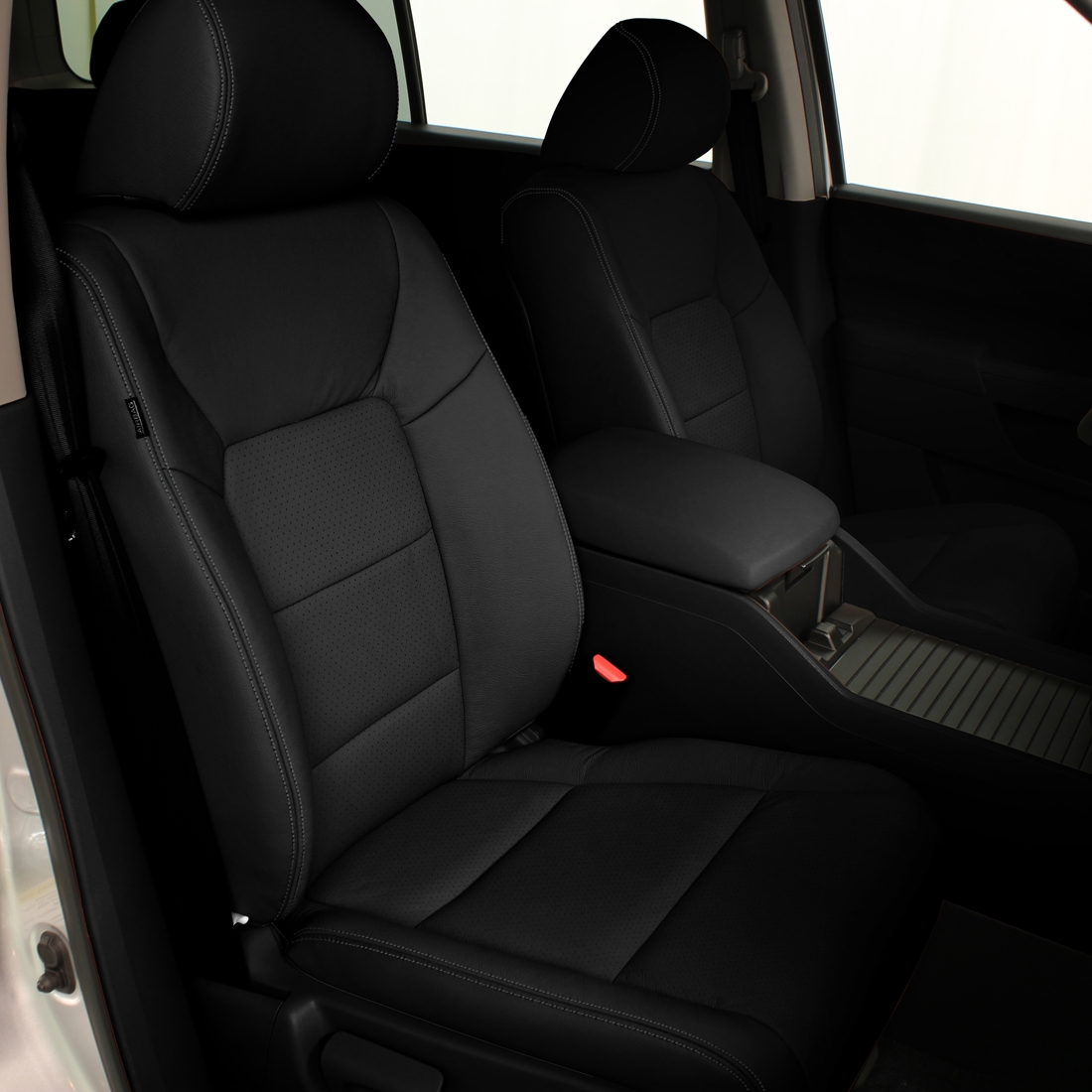 BLACK wrap, Perf Combo, LT GREY double stitching