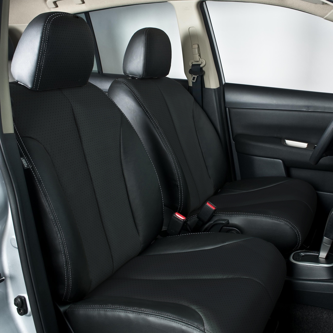 BLACK wrap, Perf Centers, SILVER double stitching