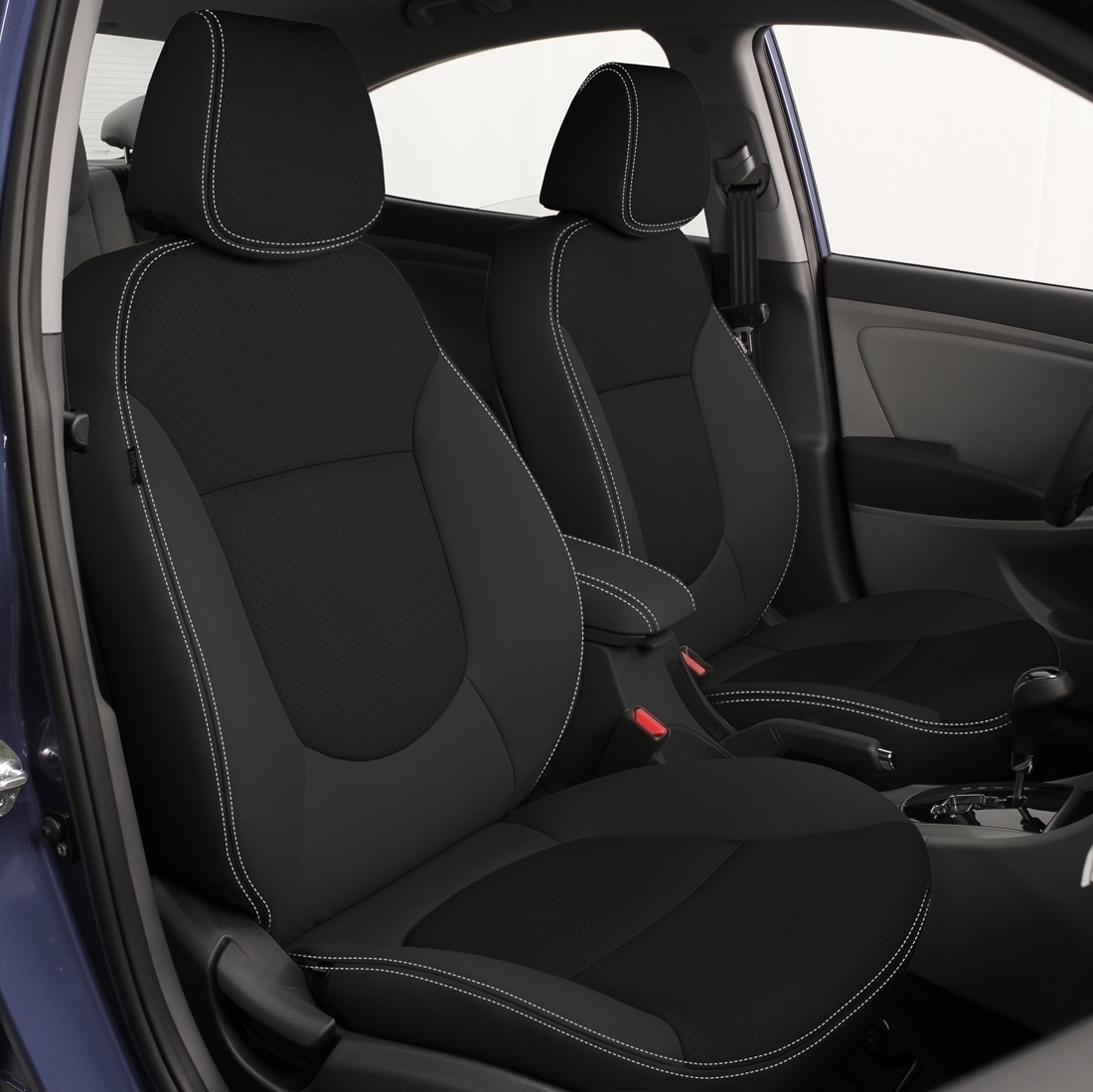 BLACK wrap, Perf Centers, SILVER double stitching