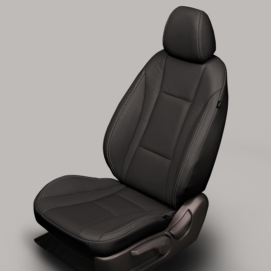 BLACK wrap, Perf Combo, SILVER double stitching