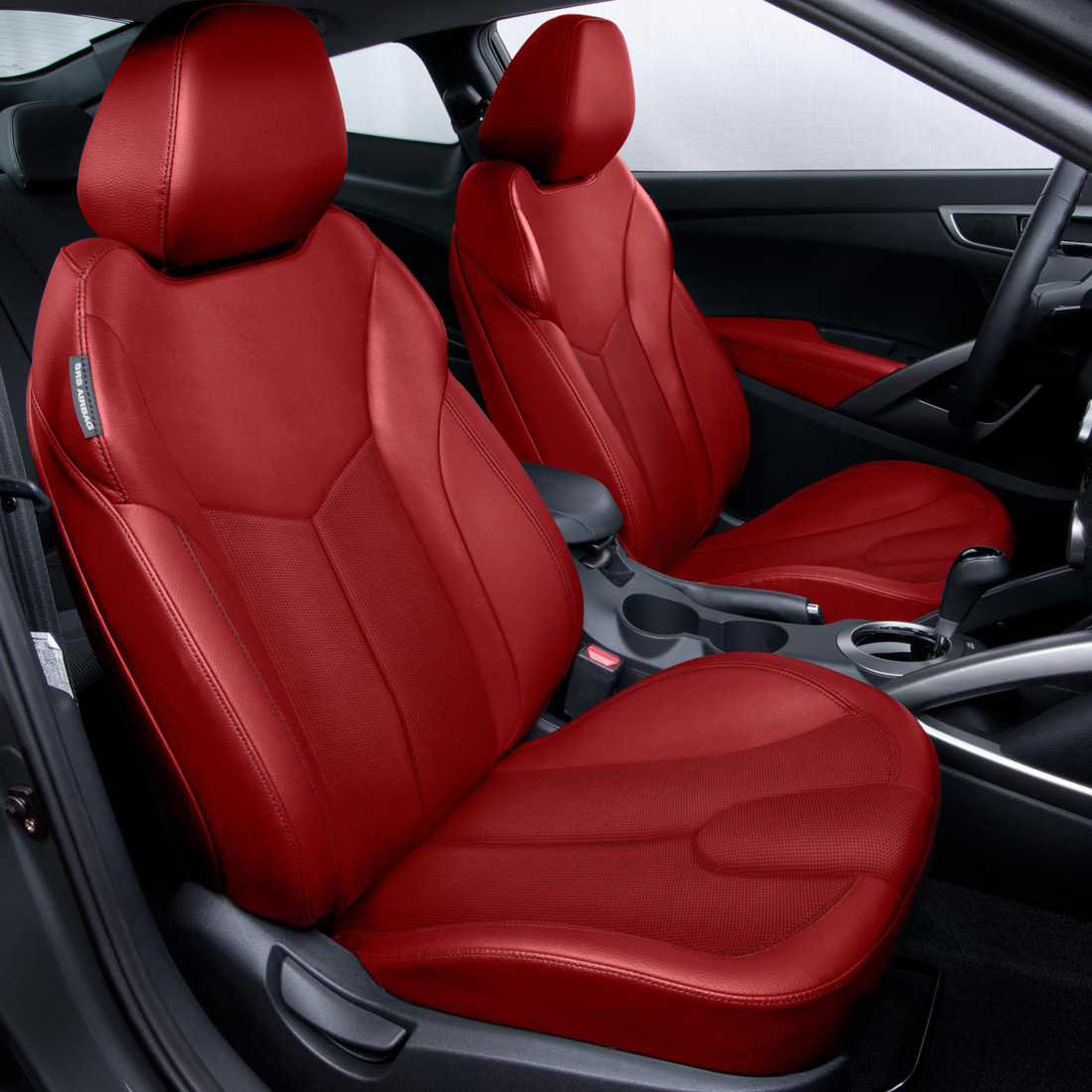 RED wrap, Perf Inserts, BLACK stitching