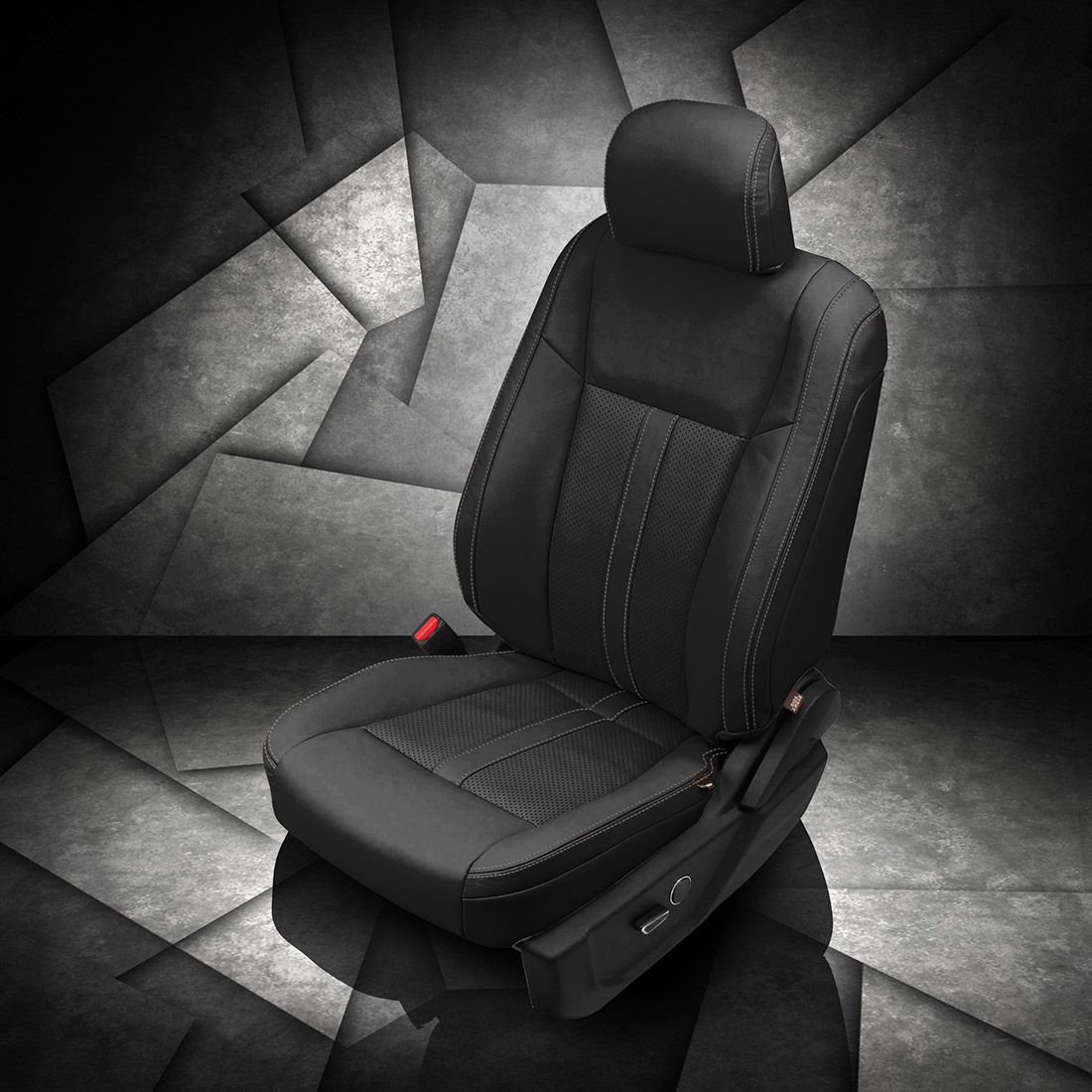 BLACK wrap, Perf Inserts, STONE contrast all stitch