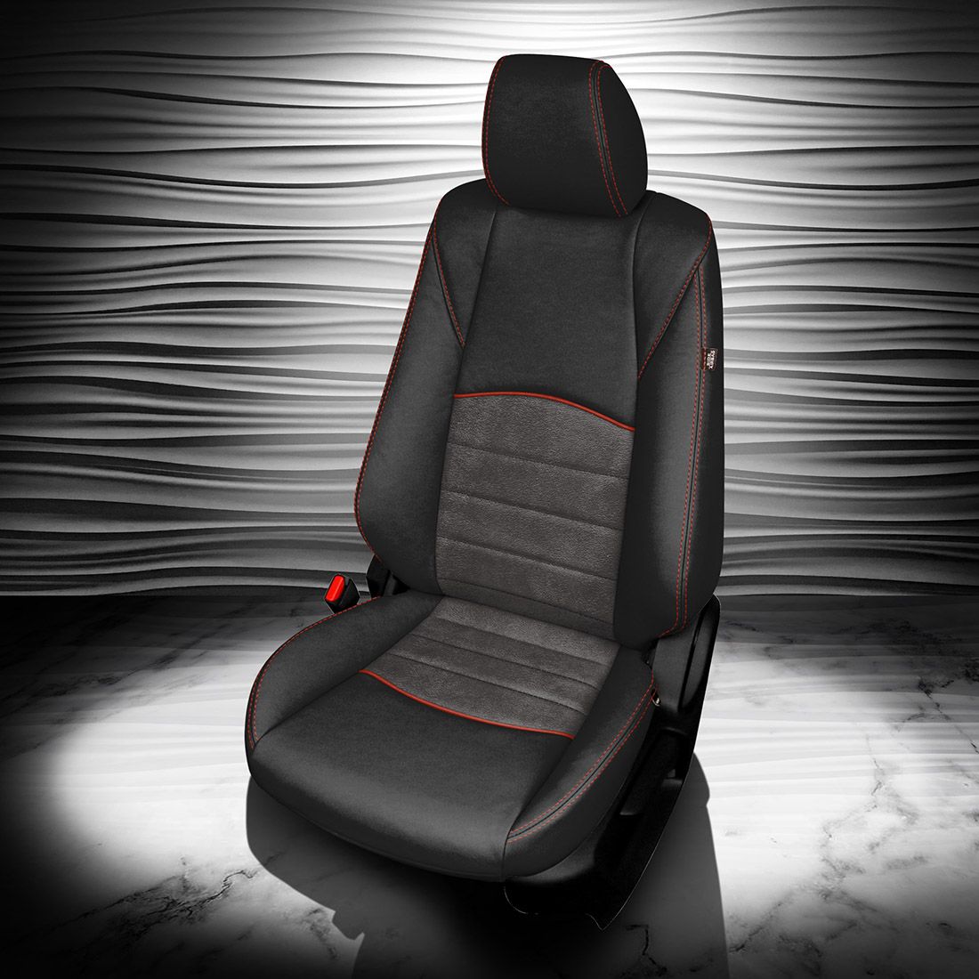 BLACK wrap, ~6929 DARK SLATE Insert, CARDINAL contrast all stitch no insert, CARDINAL wings