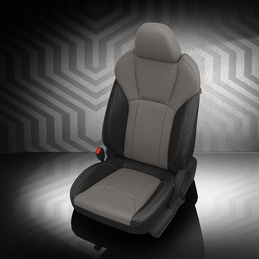 BLACK wrap, ASH Center, Perf Body, SILVER contrast all stitch