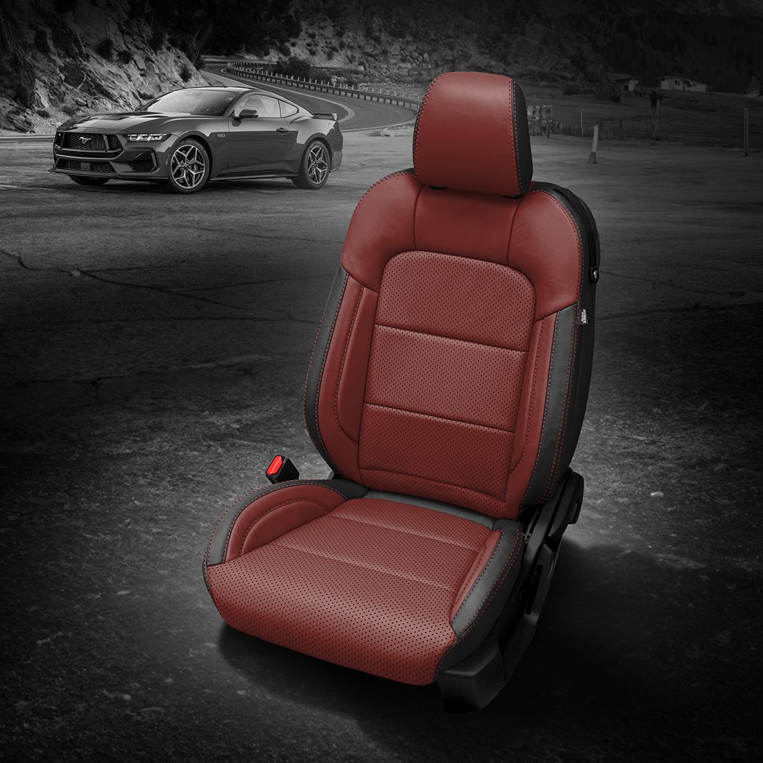 BLACK wrap, MED RED Center, Perf Combo, MED RED contrast all stitch, MED RED wings