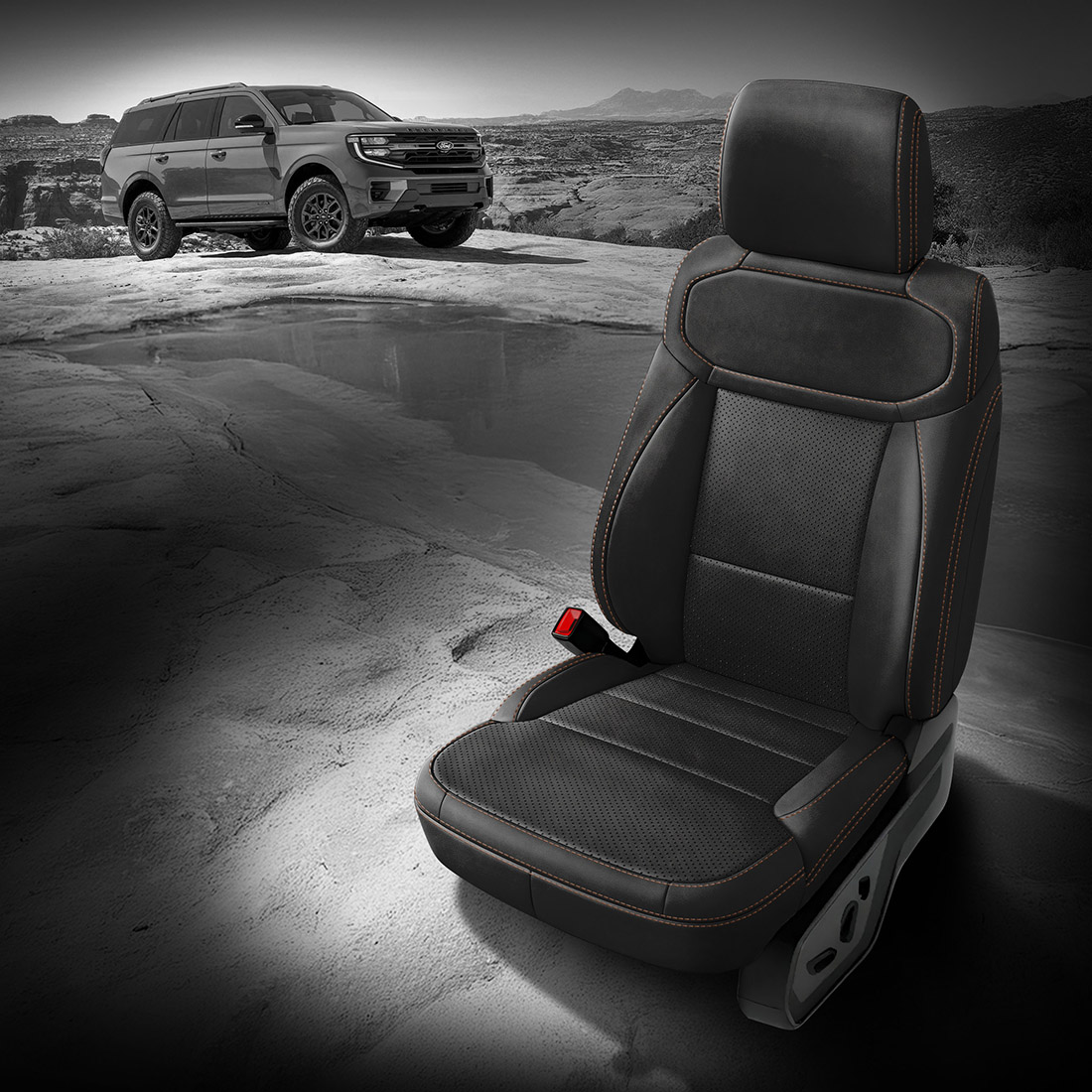 BLACK wrap, Perf Combo, MAHOGANY contrast all stitch