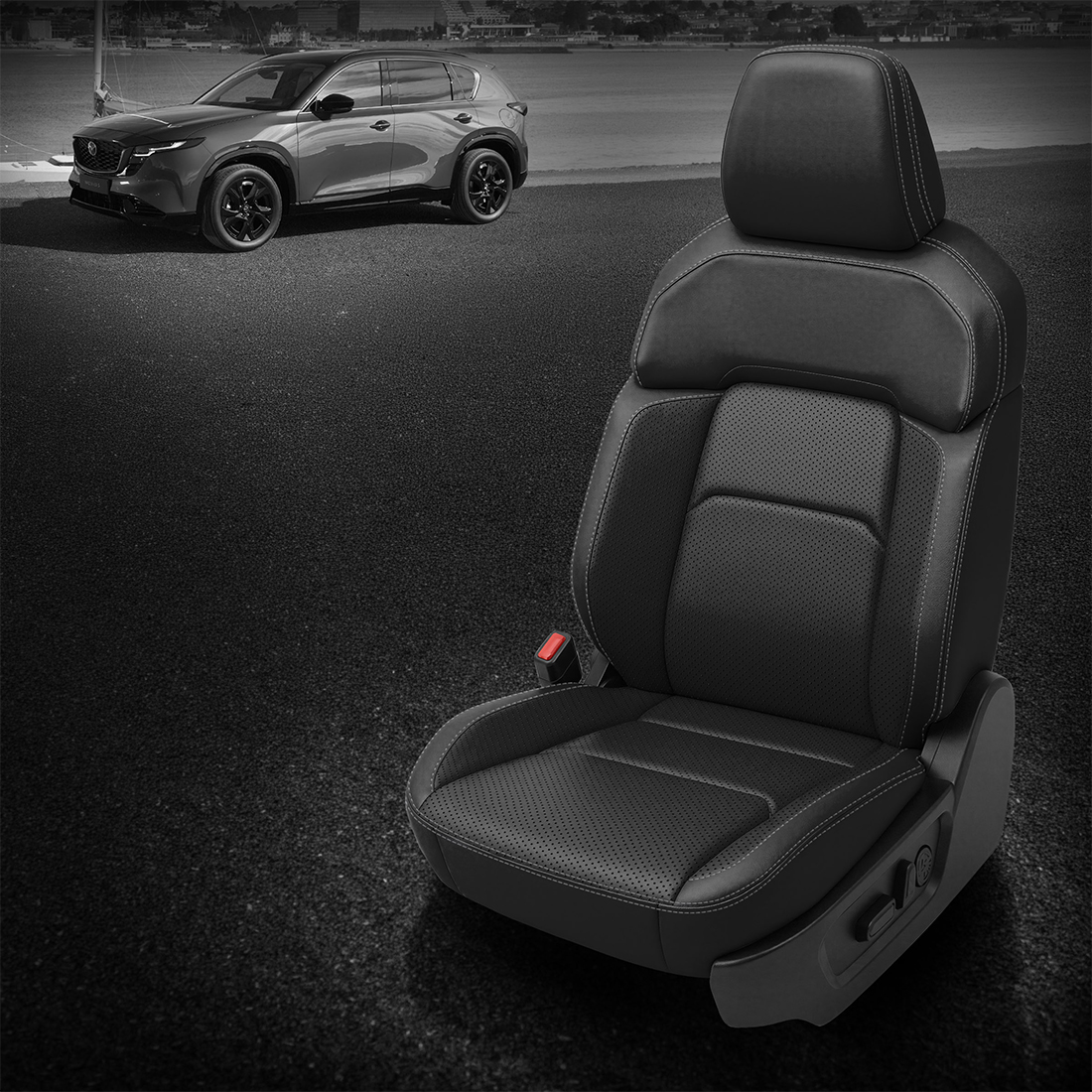BLACK wrap, Perf Combo & Wings, SILVER contrast all stitch