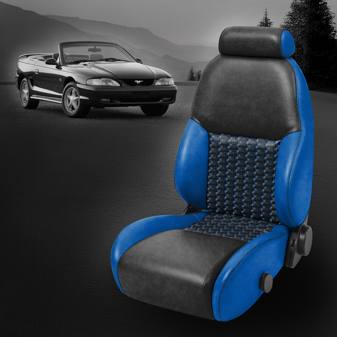 BERMUDA (EXOTIC VINYL) wrap, BLACK Center, BLACK contrast all stitch, Tek Stitch DOUBLE HEX INSERTS, BERMUDA (EXOTIC VINYL) TekColor