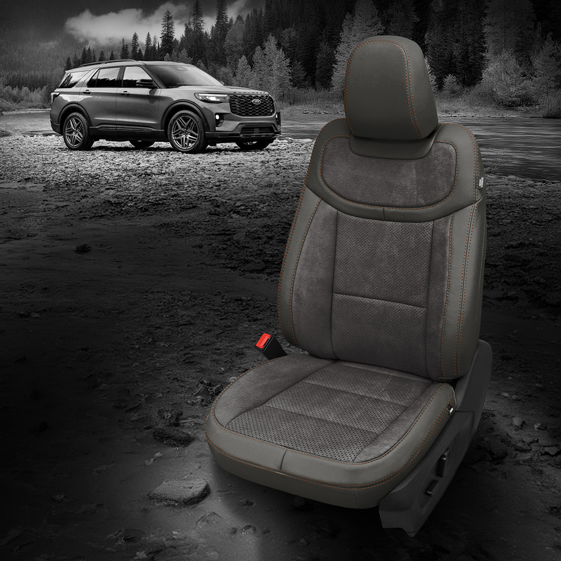CHARCOAL wrap, ~6929 DARK SLATE Body, Perf Combo, Chestnut contrast all stitch, ~6929 DARK SLATE wings