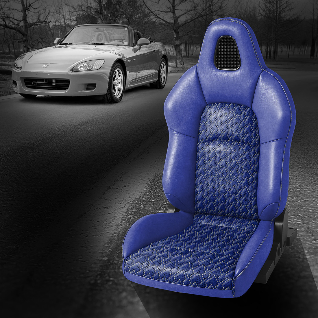 COBALT wrap, ~3037 SAPPHIRE Combo, Perf Combo, SILVER contrast all stitch, Tek Stitch ARROWHEAD COMBO, SILVER TekColor