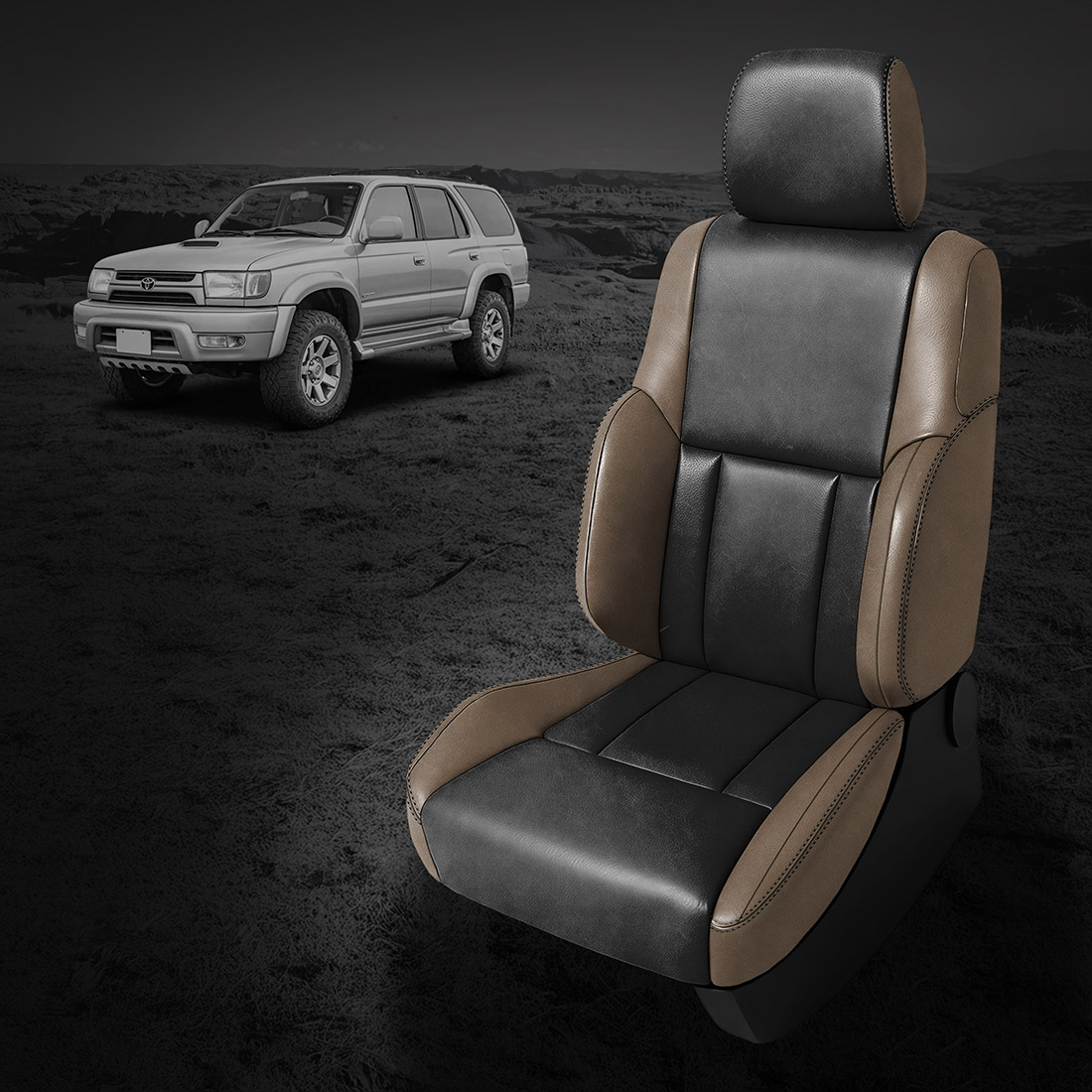 DESERT wrap, BLACK Center, BLACK contrast all stitch