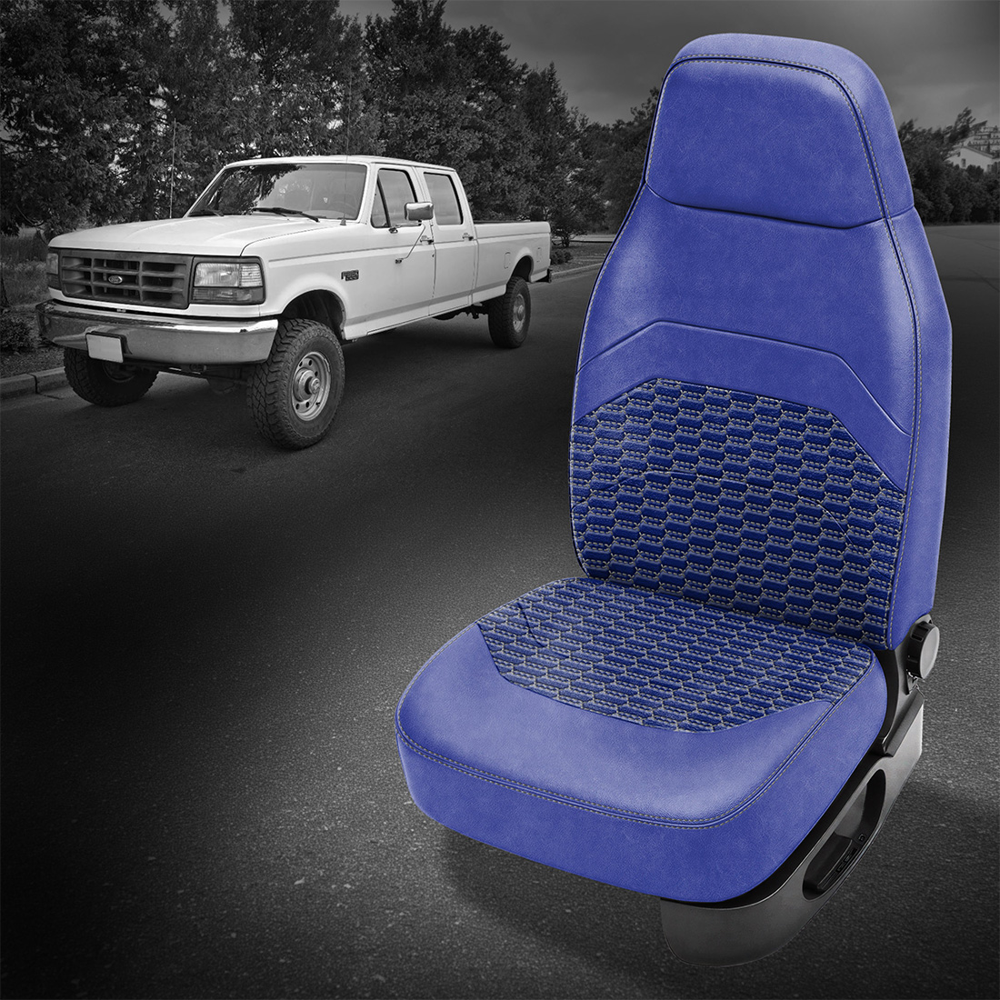 COBALT wrap, ~3037 SAPPHIRE Insert, SILVER contrast all stitch, Tek Stitch DOUBLE HEX INSERTS, SILVER TekColor