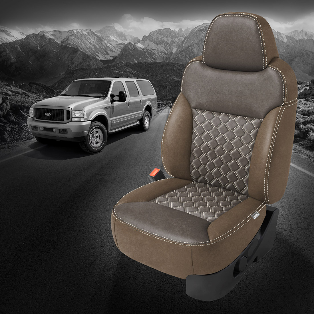 DESERT wrap, SMOKE Center, PEARL contrast all stitch, Tek Stitch WEDGE INSERTS, PEARL TekColor