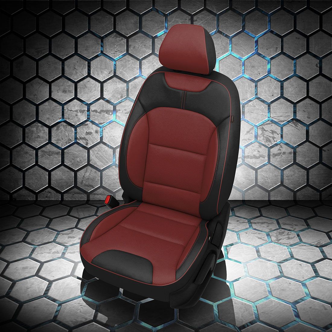 BLACK wrap, MED RED Center, Perf Body, MED RED piping, MED RED wings