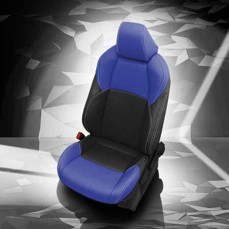 BLACK wrap, COBALT Facing, Perf Inserts & Wings, PEARL contrast all stitch