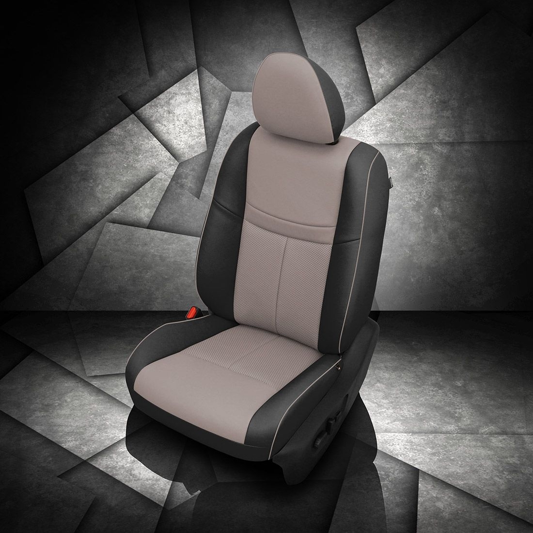 BLACK wrap, DOVE GREY Center, Perf Inserts, DOVE GREY piping