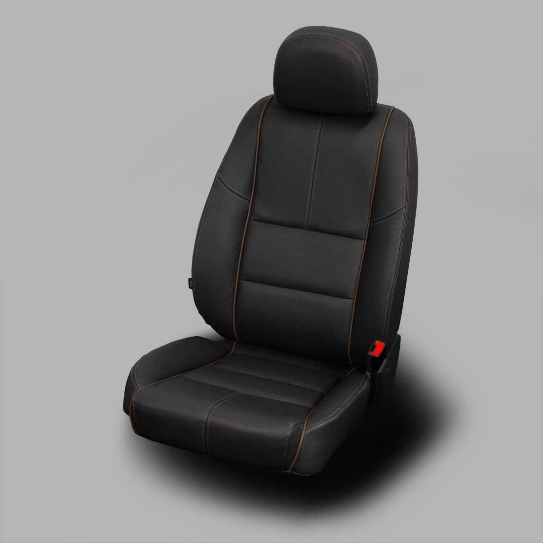 BLACK wrap, MAHOGANY Wings, Perf Inserts, LT GREY double stitching