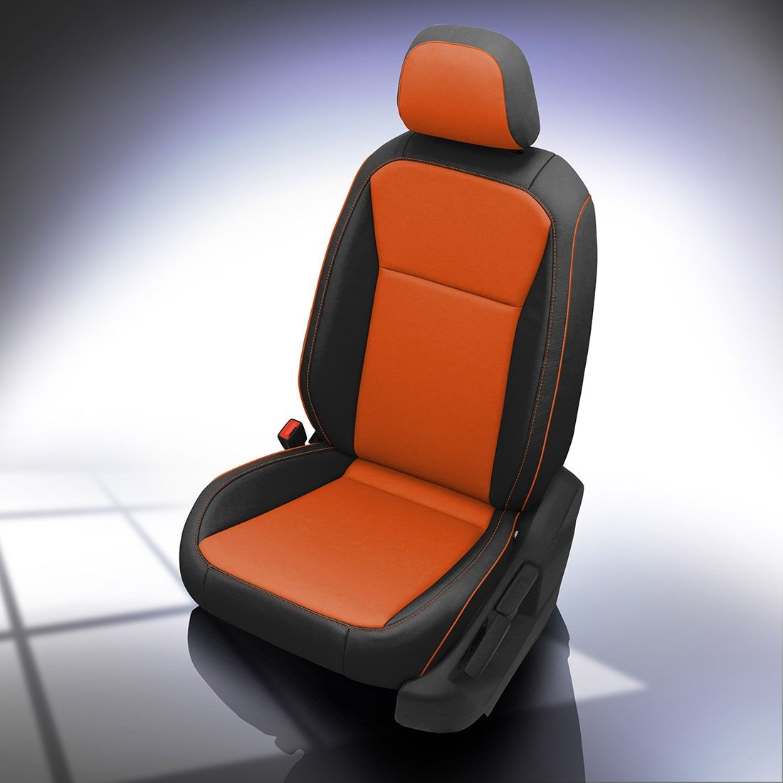 BLACK wrap, TANGERINE Center, TANGERINE piping