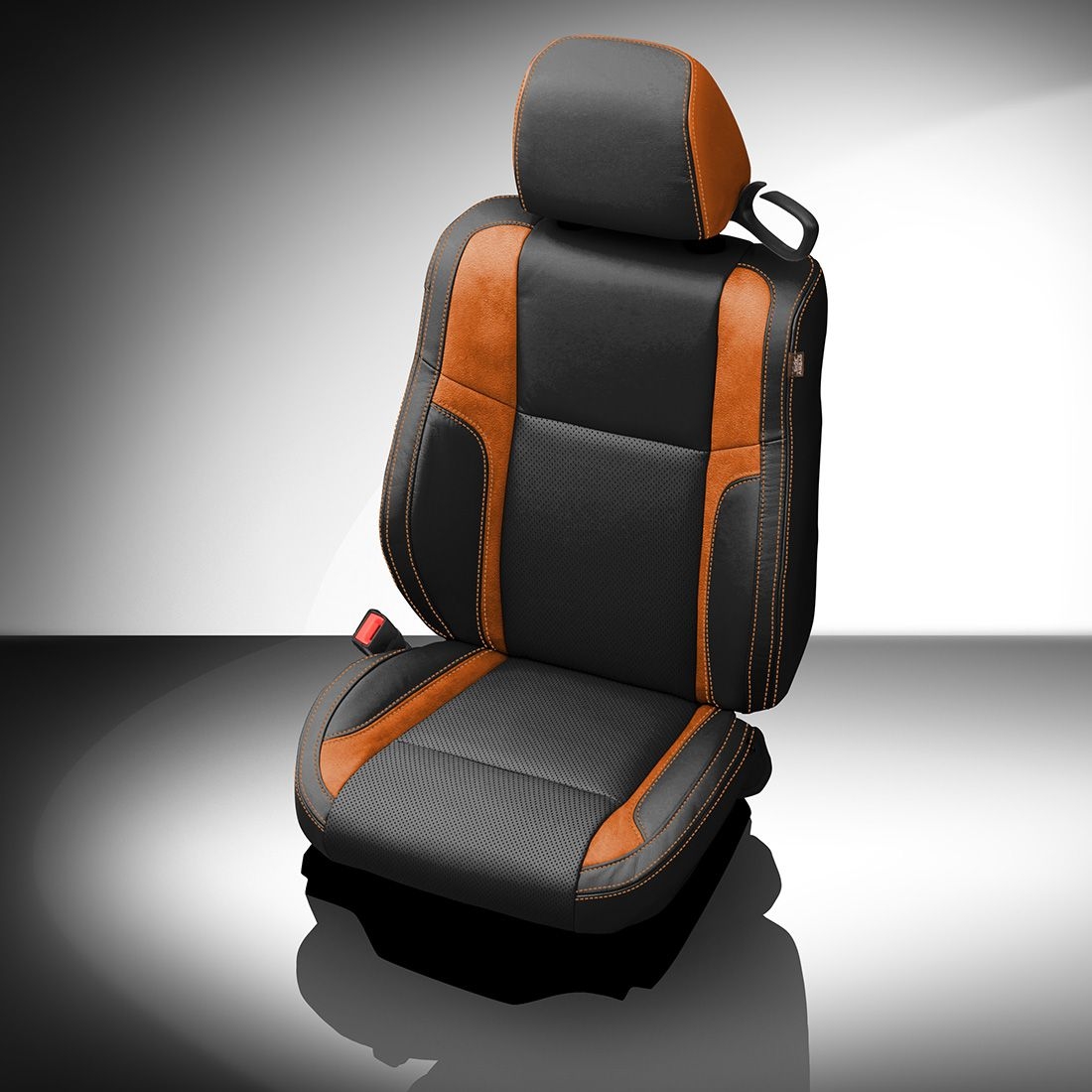 BLACK wrap, ~3032 MANGO Wings, Perf Combo, +CITRUS ORANGE contrast stitch
