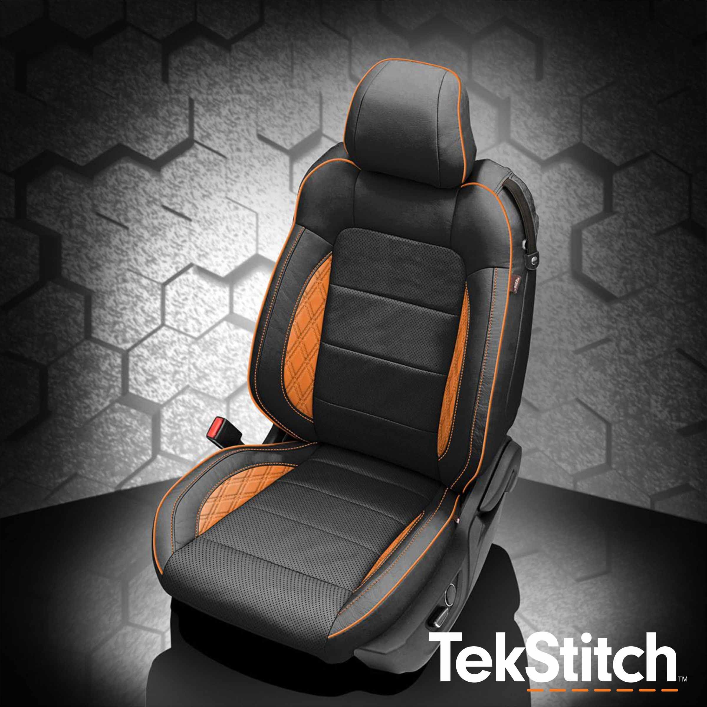 Black wrap, perf combo, Orange wings, Orange contrast all stitch, Orange piping, TekStitch Double Diamond wings, Tek Color Orange