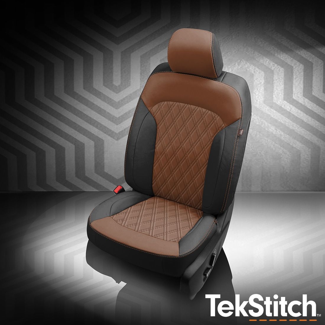 Black wrap, Mahogany center, tekstitch Double Diamond Insert, Mahogany contrast all stitch, Tek Color Mahogan