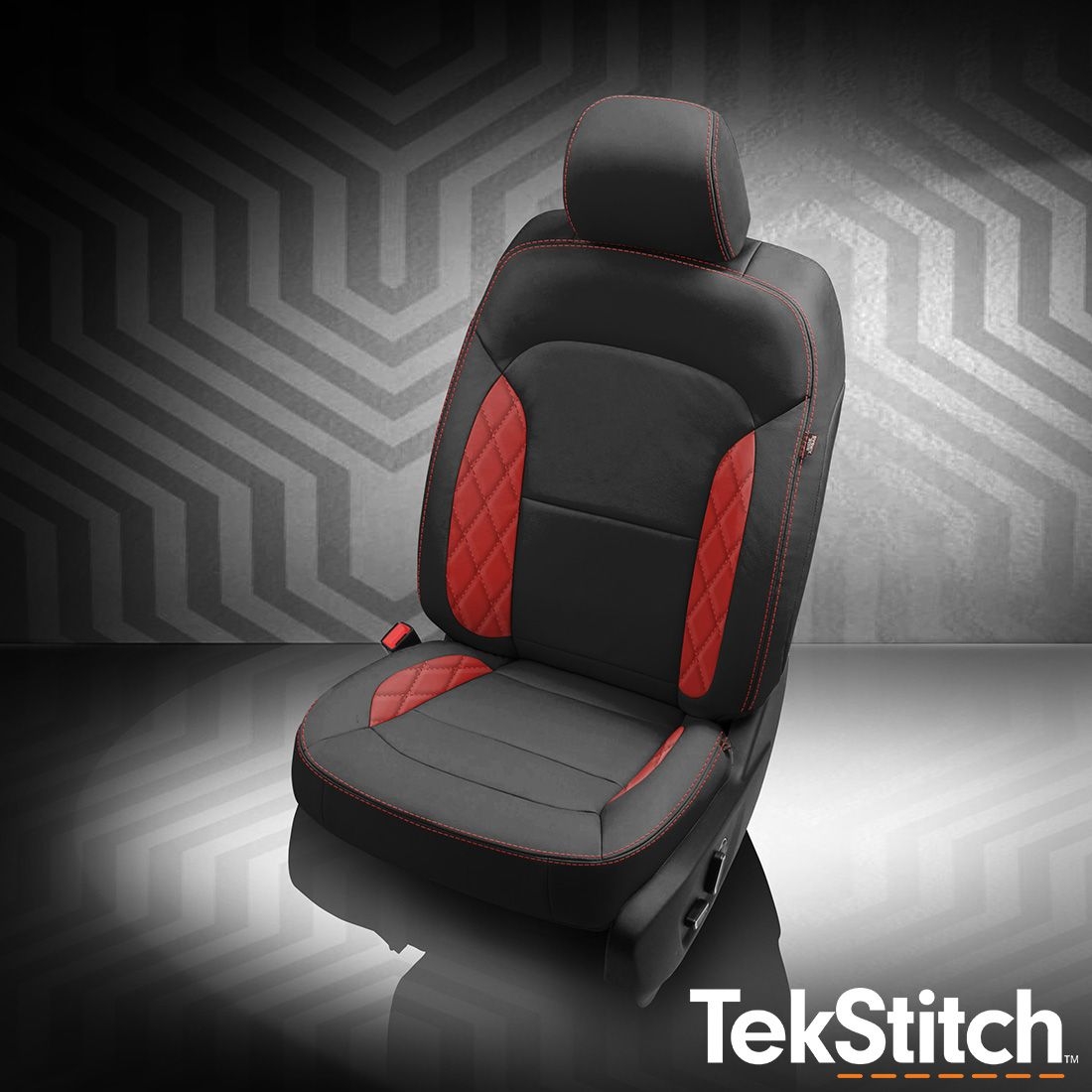 Black wrap, tekstitch Diamond Wings, Red wings, Red contrast all stitch, Tek color Red