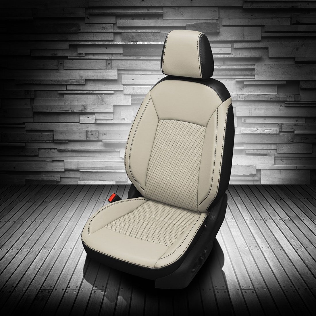 BLACK wrap, ALABASTER Facing, Perf Inserts, BLACK contrast all stitch