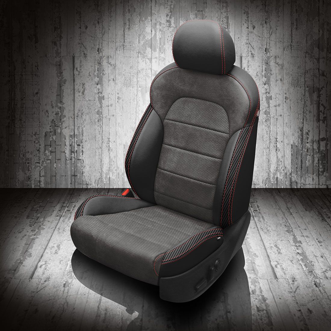 BLACK wrap, ~6929 DARK SLATE Body, Perf Combo, RED contrast all stitch, C SHADOW wings