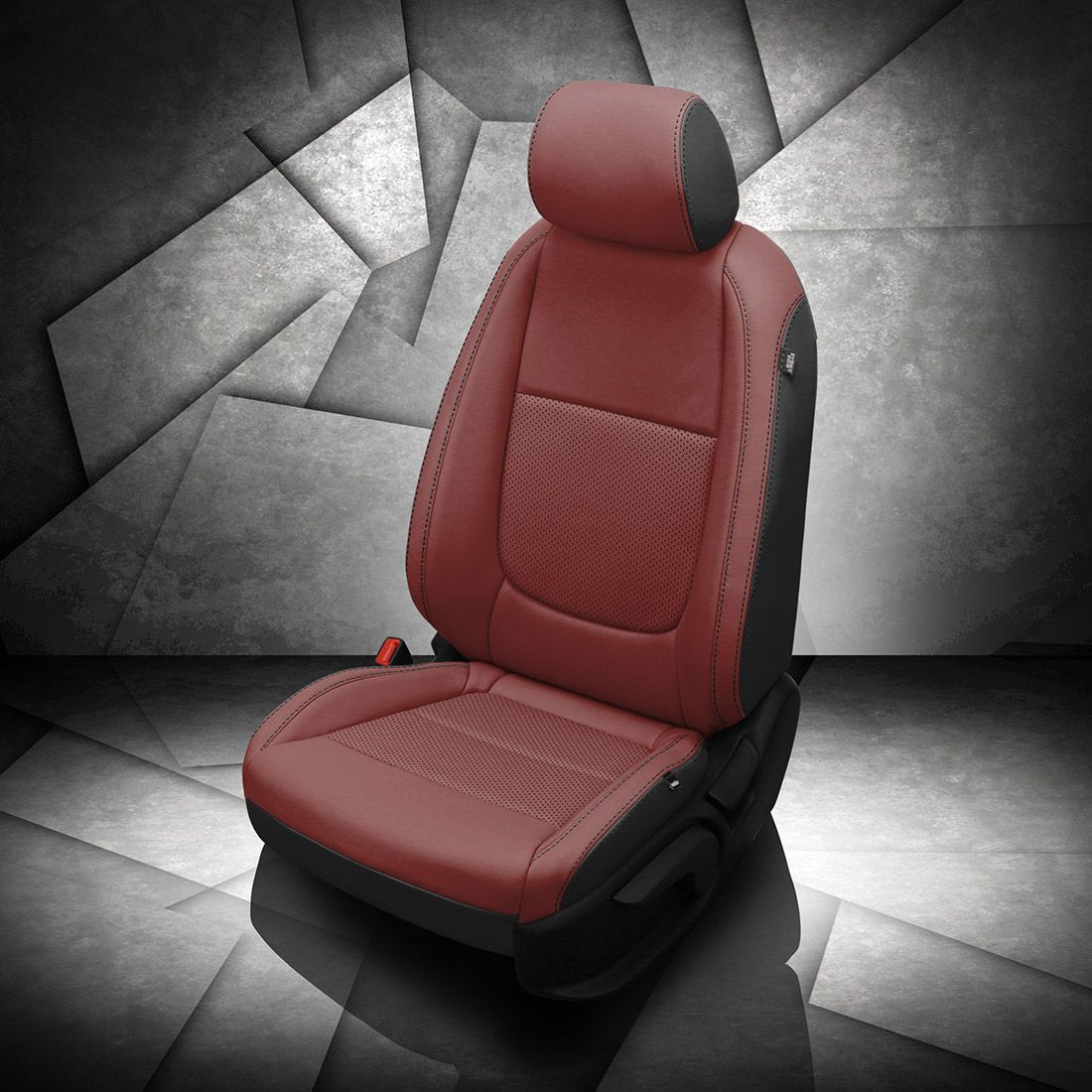 BLACK wrap, MED RED Facing, Perf Inserts, BLACK double stitching