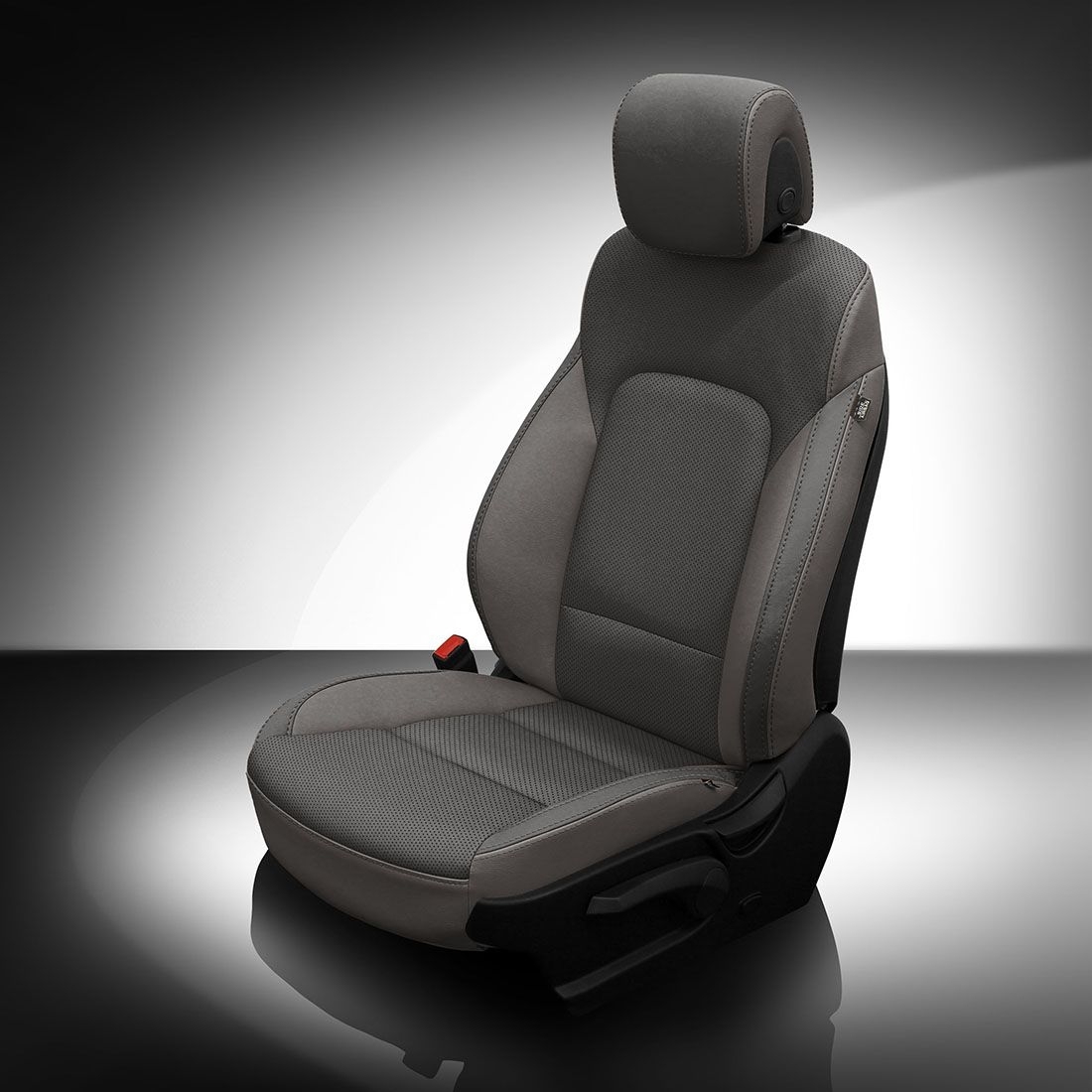 LT GREY wrap, GRAPHITE Center, Perf Body, GRAPHITE contrast all stitch