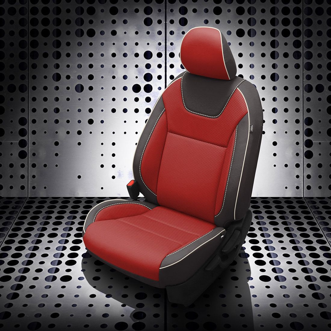 DK GRAPHITE wrap, RED Center, Perf Body & Wings, PEARL piping, RED wings
