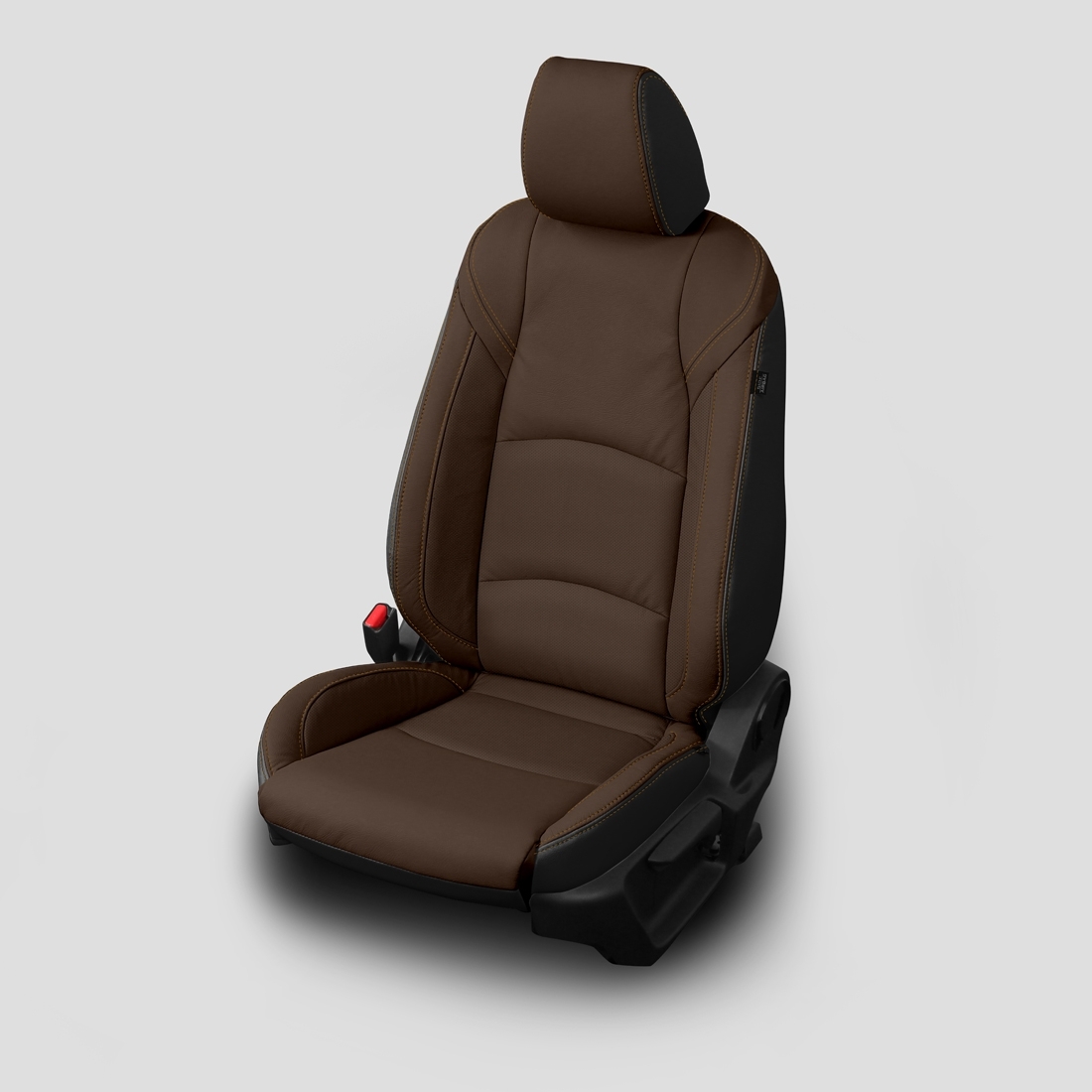 BLACK wrap, COFFEE Facing, Perf Wings, TEAK double stitching