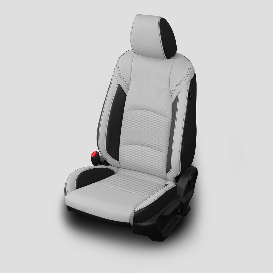 BLACK wrap, ALABASTER Facing, Perf Wings, BLACK double stitching, BLACK wings
