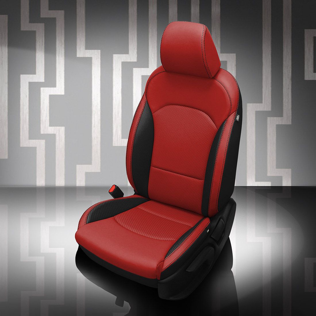 BLACK wrap, RED Facing, Perf Inserts & Wings, BLACK contrast all stitch, BLACK wings
