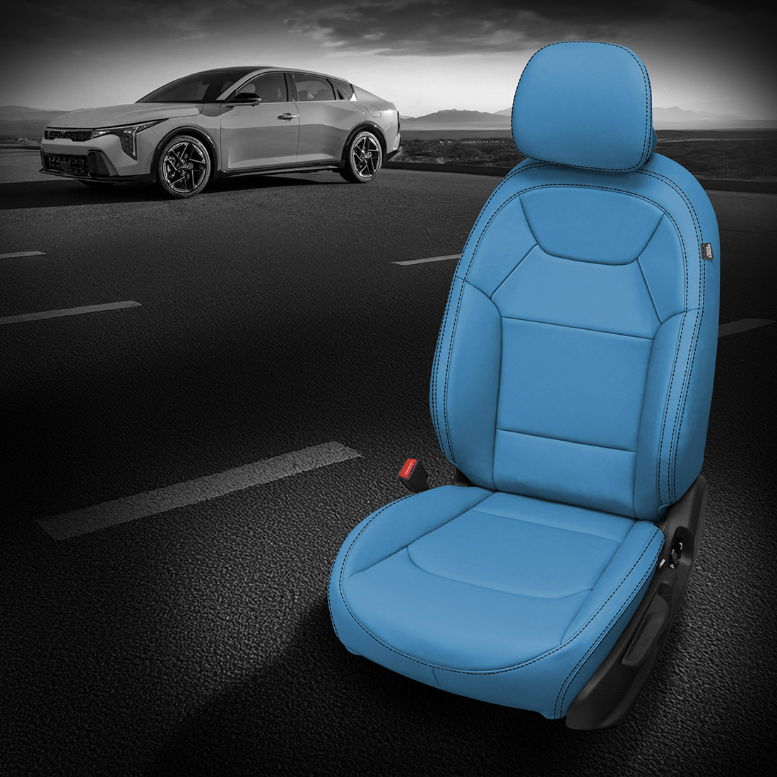 BAHAMA (EXOTIC VINYL) wrap, BLACK contrast all stitch