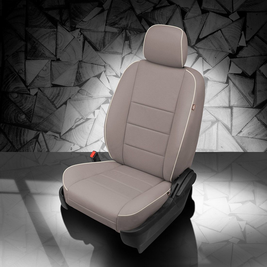 DOVE GREY wrap, Perf Inserts, PEARL piping