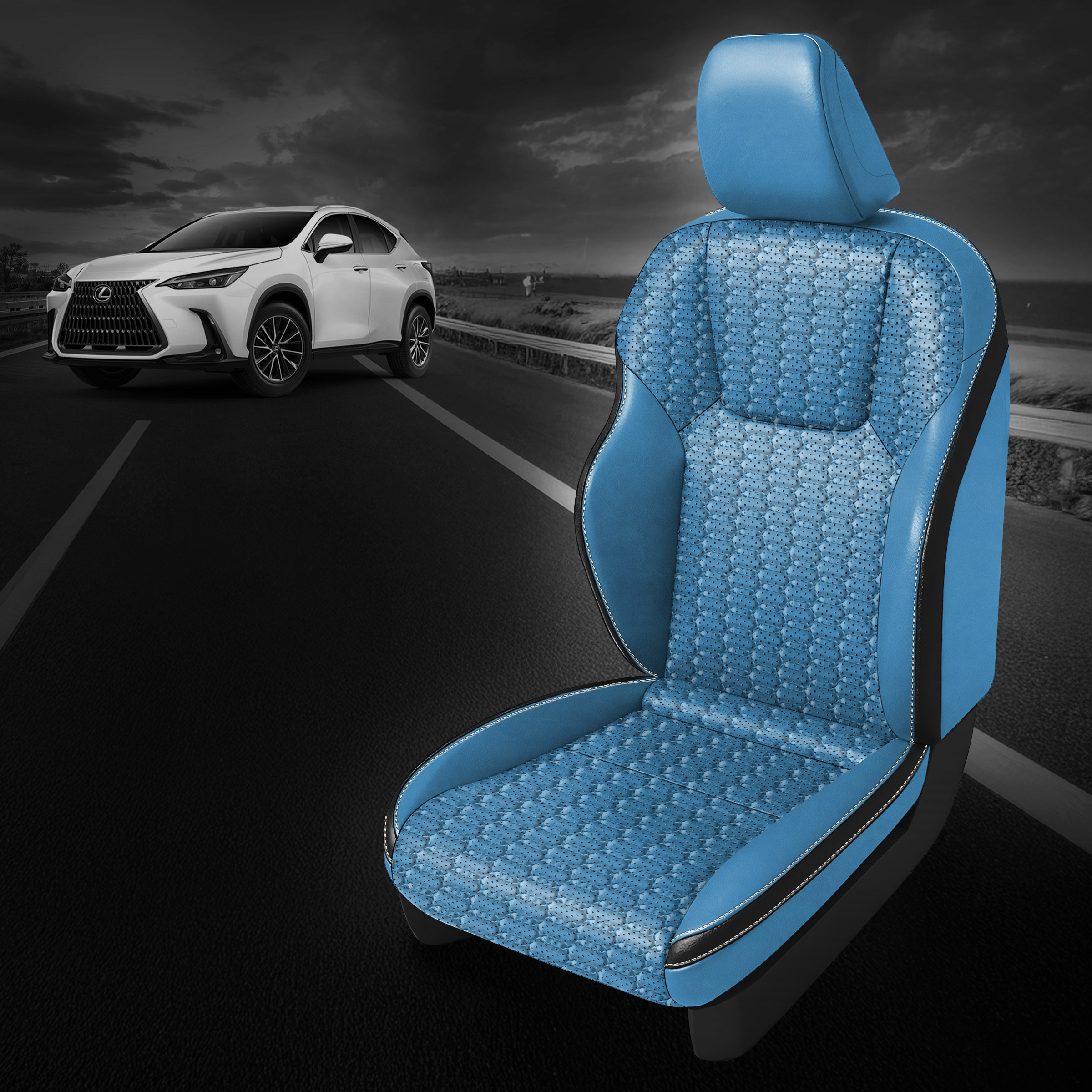 BAHAMA (EXOTIC VINYL) wrap, BLACK Wings, Perf Body, PEARL contrast all stitch, Tek Stitch DOUBLE HEX BODY, BAHAMA (EXOTIC VINYL) TekColor