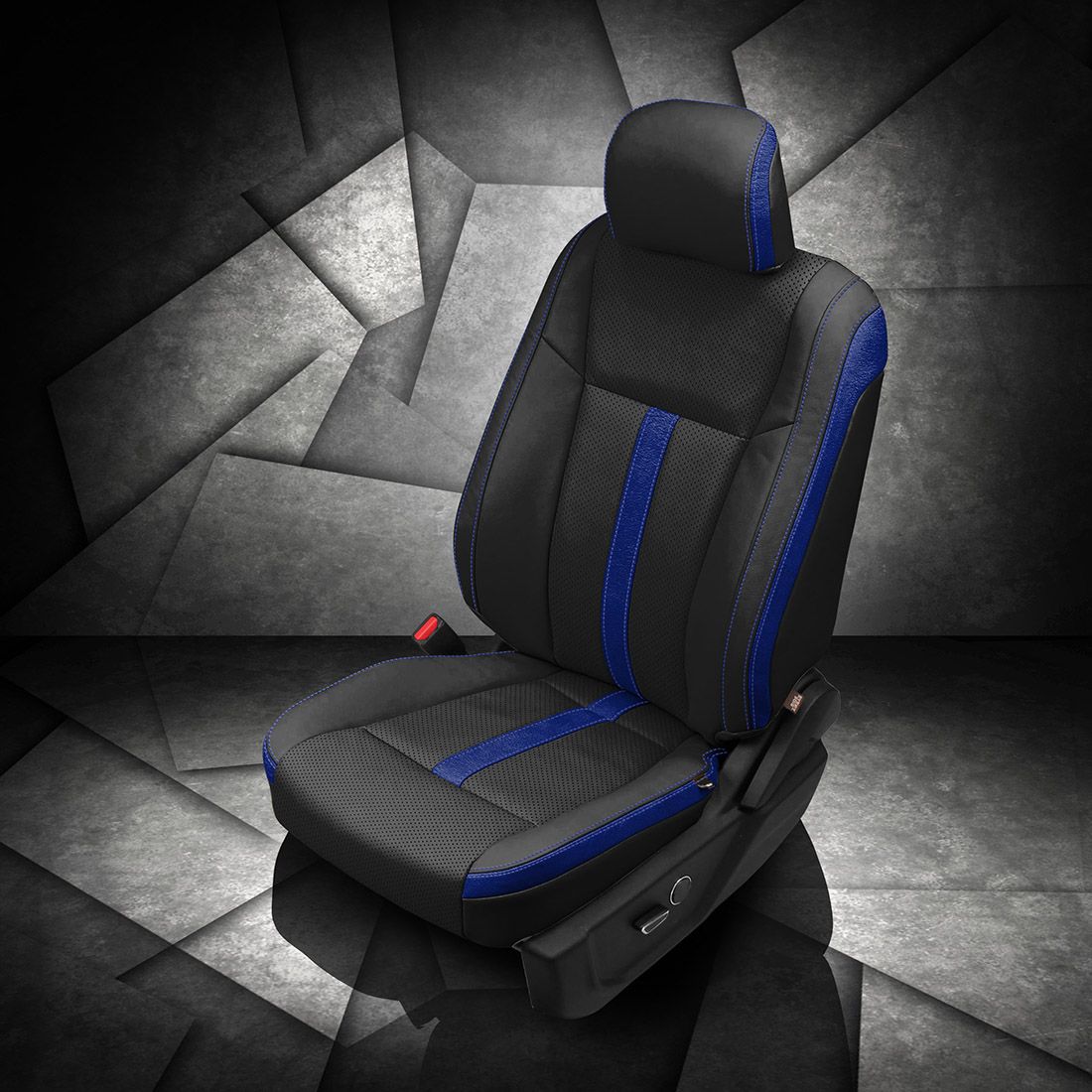 BLACK wrap, ~3037 SAPPHIRE Wings, Perf Body, COBALT contrast all stitch