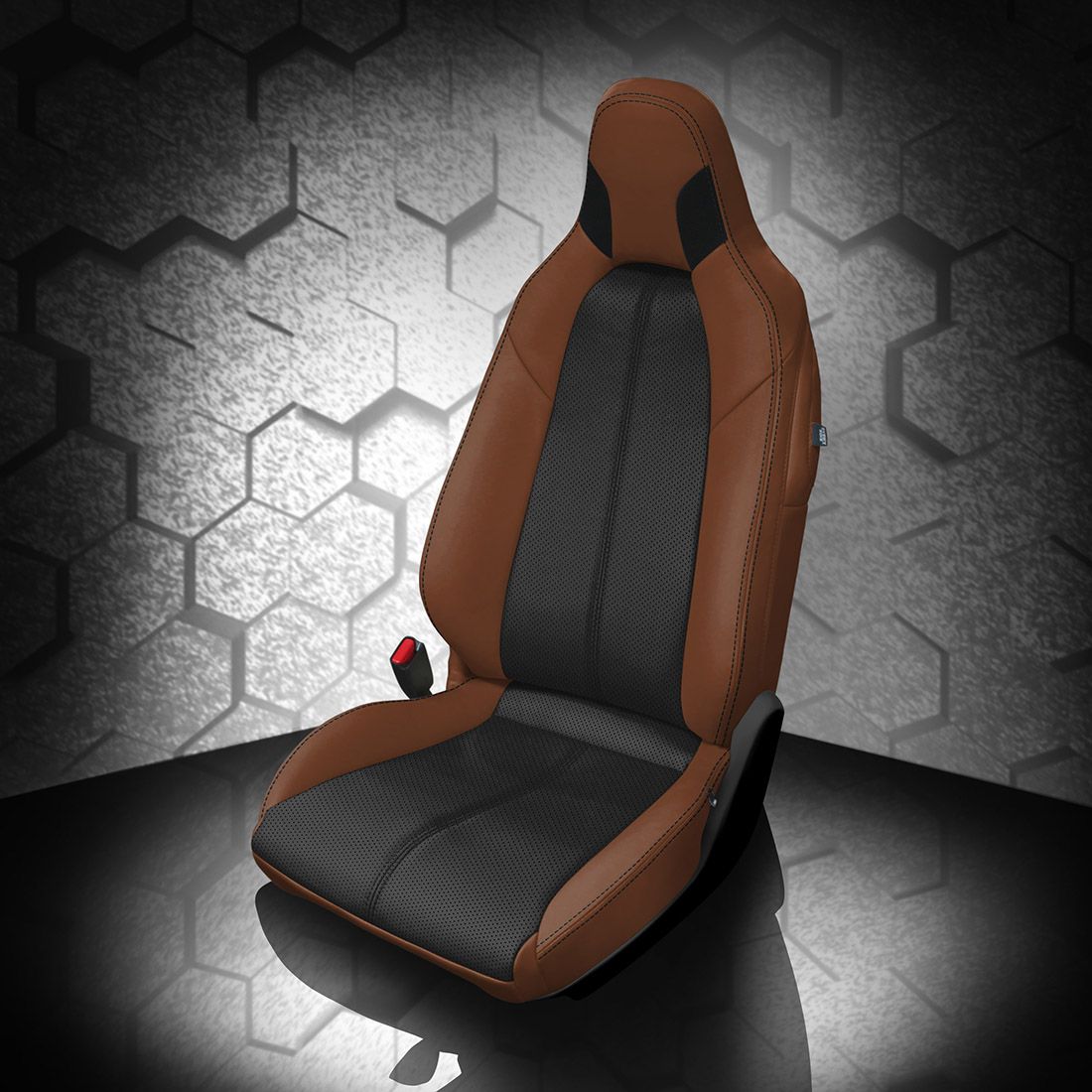 MAHOGANY wrap, BLACK Insert, Perf Inserts, BLACK contrast all stitch