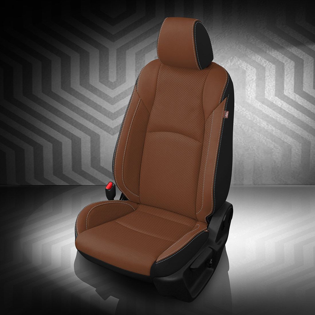 BLACK wrap, MAHOGANY Facing, Perf Body & Wings, SILVER contrast all stitch