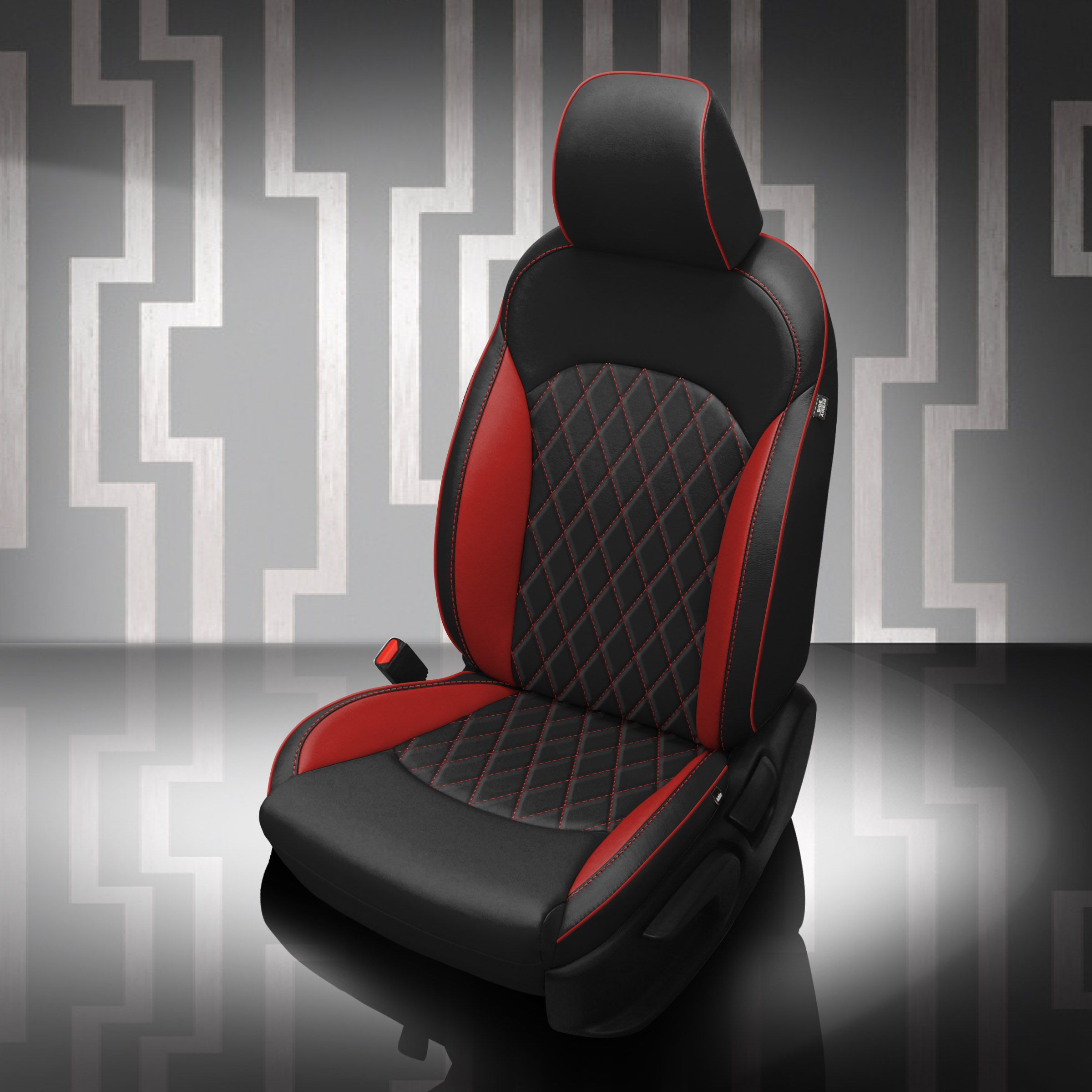 Black wrap, Red wings, Red contrast all stitch, Red piping, TekStitch Diamond Insert, Tek color Red