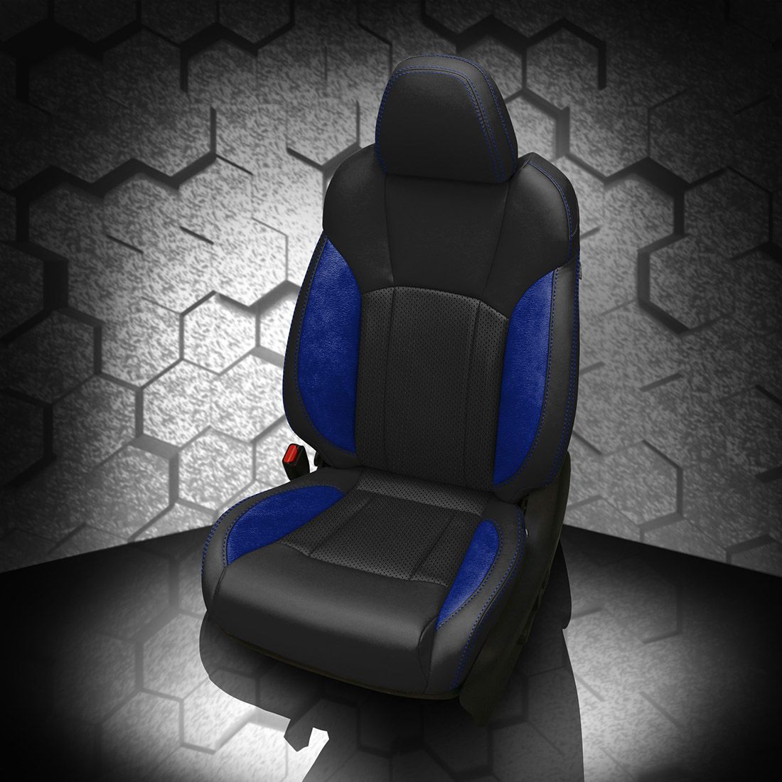 BLACK wrap, ~3037 SAPPHIRE Wings, Perf Inserts, COBALT contrast all stitch