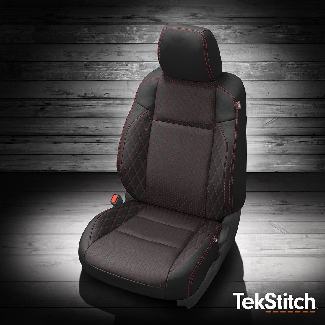Black wrap, Barracuda Red body, tekstitch Diamond Wings, Red contrast all stitch, Tek color Red