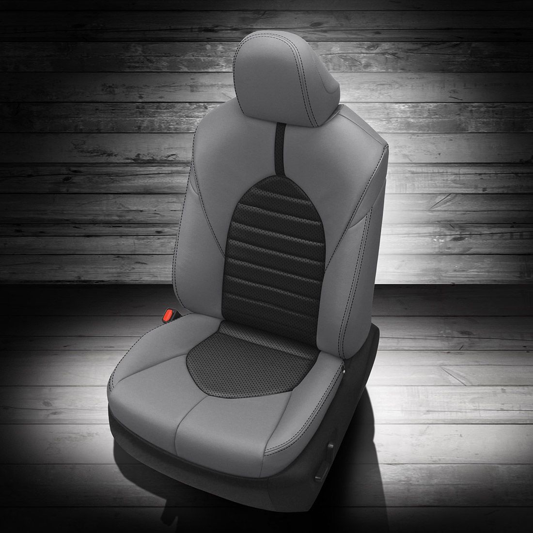 LUNAR GREY wrap, BLACK Insert, Perf Inserts & Wings, BLACK contrast all stitch, BLACK wings