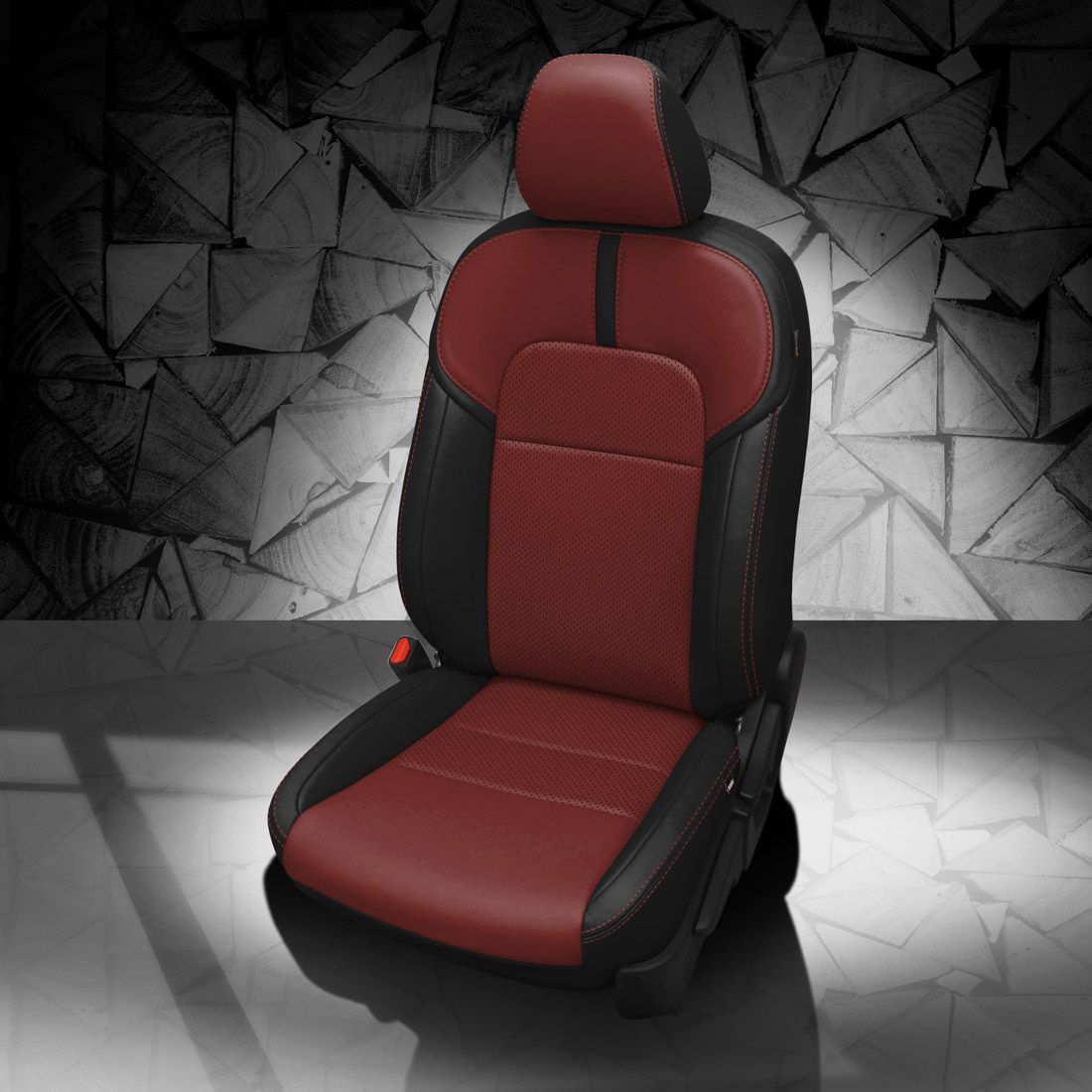 BLACK wrap, MED RED Center, Perf Inserts, MED RED contrast all stitch