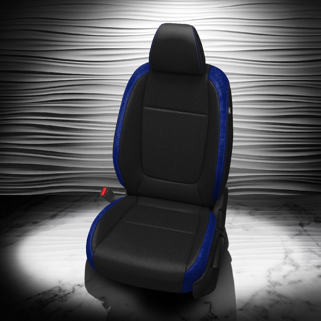 BLACK wrap, ~3037 SAPPHIRE Wings, Perf Body, COBALT contrast all stitch