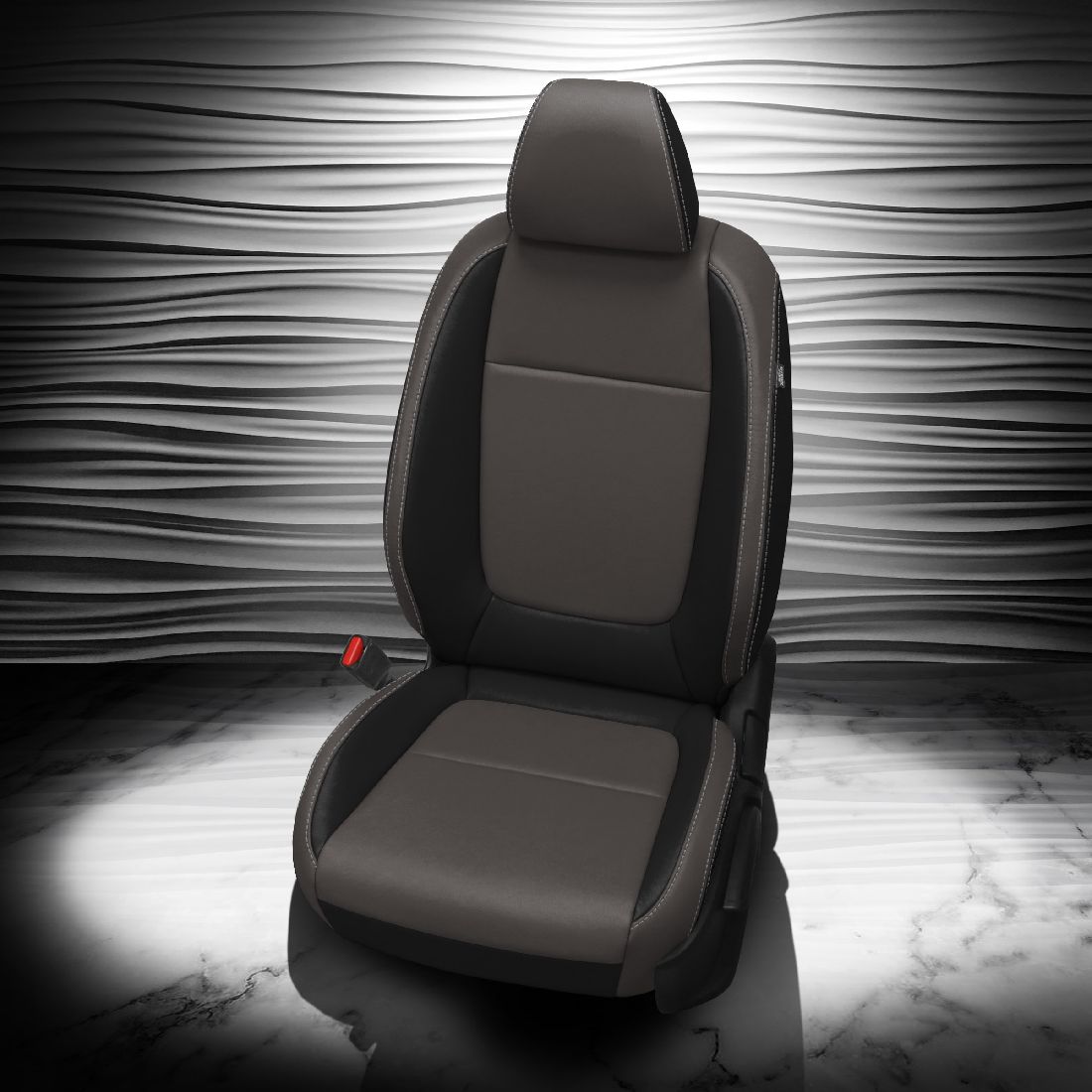 BLACK wrap, LT GREY Center, SILVER contrast all stitch, LT GREY wings