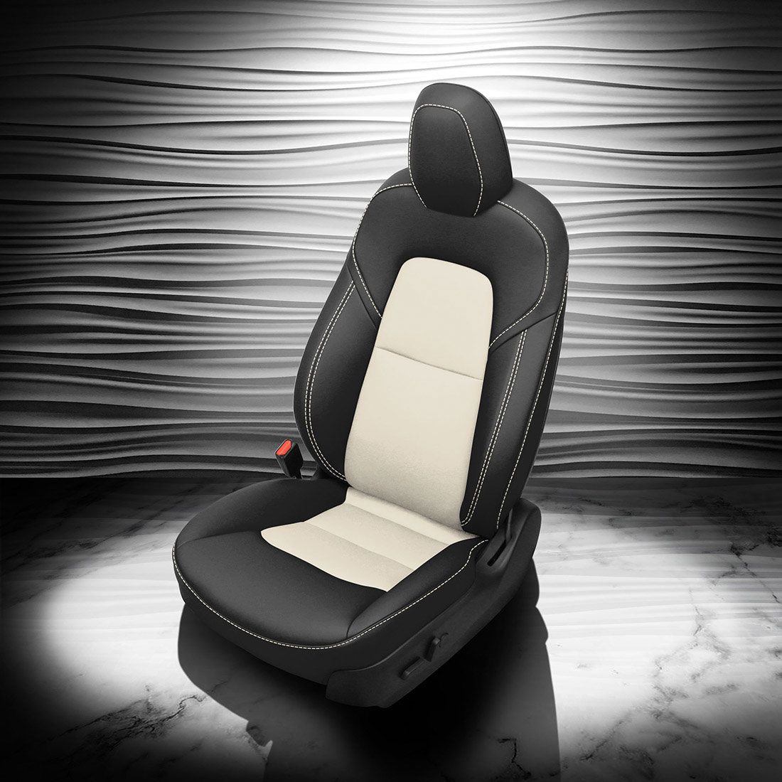 BLACK wrap, PEARL Insert, PEARL contrast all stitch